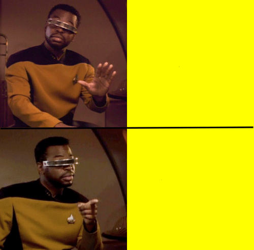 Geordi La Forge Meme (Yellow) Blank Meme Template