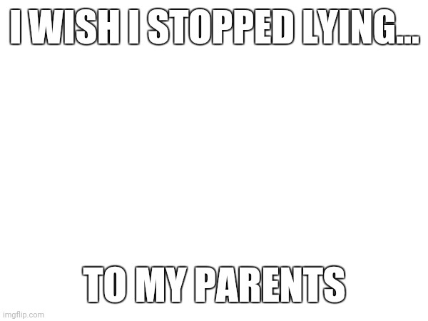 It's making it worse | I WISH I STOPPED LYING... TO MY PARENTS | made w/ Imgflip meme maker