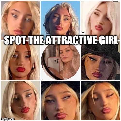 Fckdi0r Ugly French girl every girl is better looking than her | SPOT THE ATTRACTIVE GIRL | image tagged in french,discord,ugly girl,ugly,paris,france | made w/ Imgflip meme maker