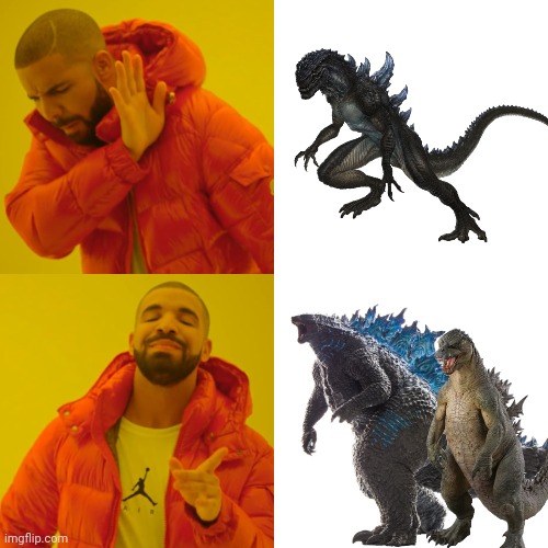 Godzilla Drake Meme | image tagged in memes,drake hotline bling | made w/ Imgflip meme maker