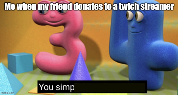 Why would you do that? | Me when my friend donates to a twich streamer | image tagged in you simply have less value | made w/ Imgflip meme maker