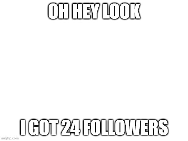OH HEY LOOK; I GOT 24 FOLLOWERS | made w/ Imgflip meme maker