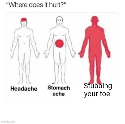 Fr | Stubbing your toe | image tagged in pain | made w/ Imgflip meme maker