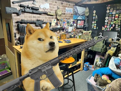 High Quality doge rifle Blank Meme Template