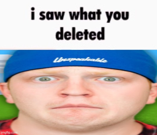 @The_flamewar_vet | image tagged in i saw what you deleted unspeakable | made w/ Imgflip meme maker