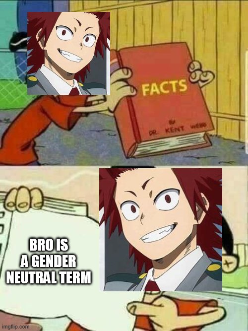 ed edd and eddy Facts | BRO IS A GENDER NEUTRAL TERM | image tagged in ed edd and eddy facts,kirishima | made w/ Imgflip meme maker