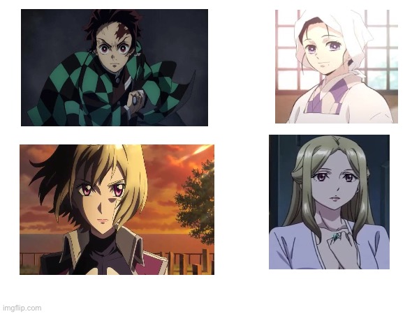 Main characters and their mothers | image tagged in anime | made w/ Imgflip meme maker