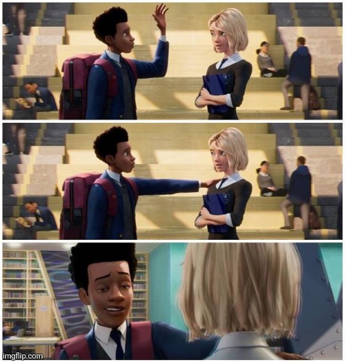 Miles Morales Hey | image tagged in miles morales hey | made w/ Imgflip meme maker