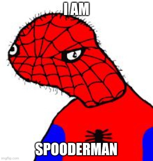Spooderman | I AM SPOODERMAN | image tagged in spooderman | made w/ Imgflip meme maker