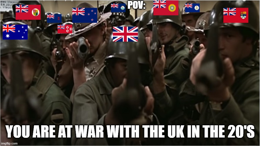 Brit's | POV:; YOU ARE AT WAR WITH THE UK IN THE 20'S | made w/ Imgflip meme maker