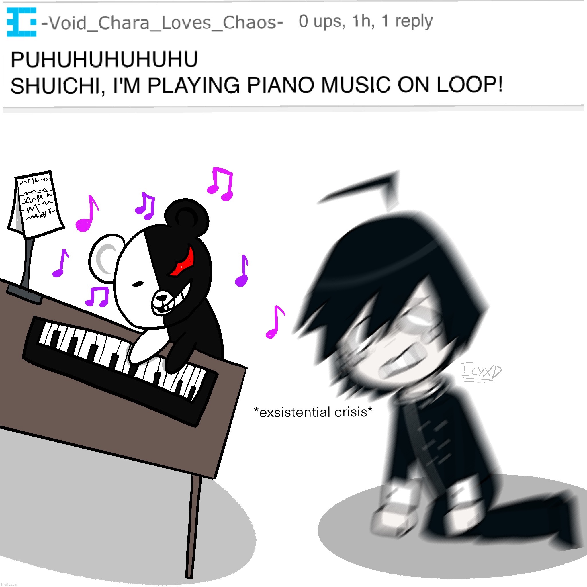Comment danganronpa scenes like this and I will draw them | made w/ Imgflip meme maker