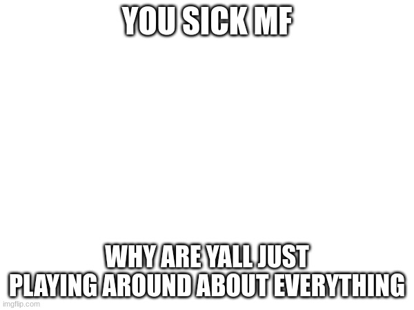 YOU SICK MF; WHY ARE YALL JUST PLAYING AROUND ABOUT EVERYTHING | made w/ Imgflip meme maker