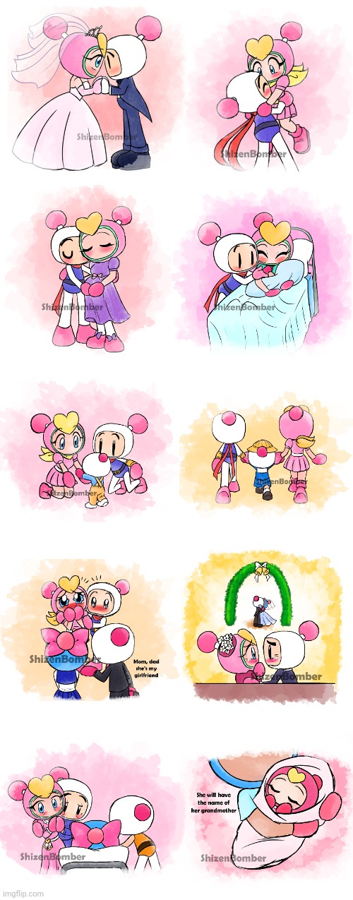 Bomberman love story (Art by SailorBomber) | made w/ Imgflip meme maker