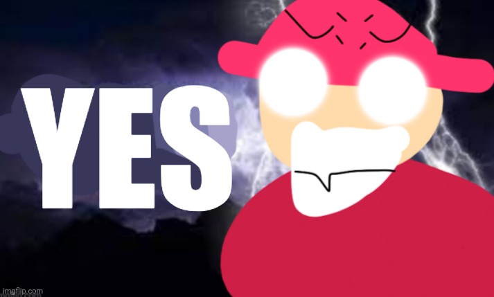 Gambai with the funny lightning | YES | image tagged in gambai kys blank | made w/ Imgflip meme maker