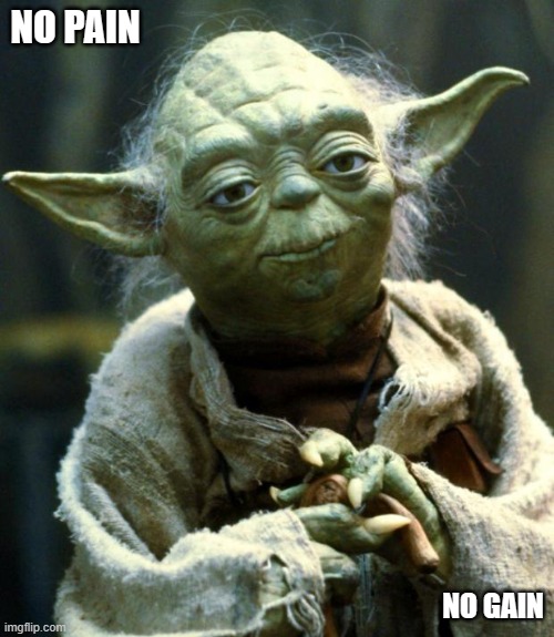 Star Wars Yoda | NO PAIN; NO GAIN | image tagged in memes,star wars yoda | made w/ Imgflip meme maker