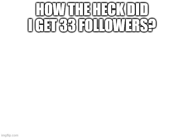 HOW THE HECK DID I GET 33 FOLLOWERS? | made w/ Imgflip meme maker