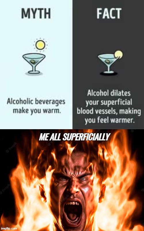 ME ALL SUPERFICIALLY | image tagged in beer,alcohol,funny | made w/ Imgflip meme maker