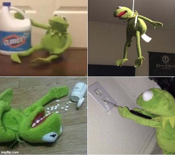 Suicidal Kermit | image tagged in suicidal kermit | made w/ Imgflip meme maker