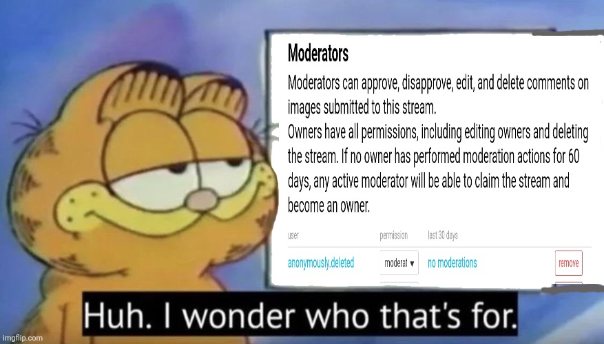 Good news, you're only 60 days away from saving the stream from slow owners! | image tagged in garfield looking at the sign,hes gonna take you back,to the past,to play them,shitty games that,suck ass | made w/ Imgflip meme maker