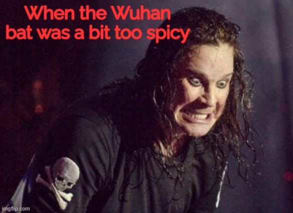 I like Memeing Ozzy when "he" posts something | When the Wuhan bat was a bit too spicy | image tagged in ozzy osbourne,funny | made w/ Imgflip meme maker