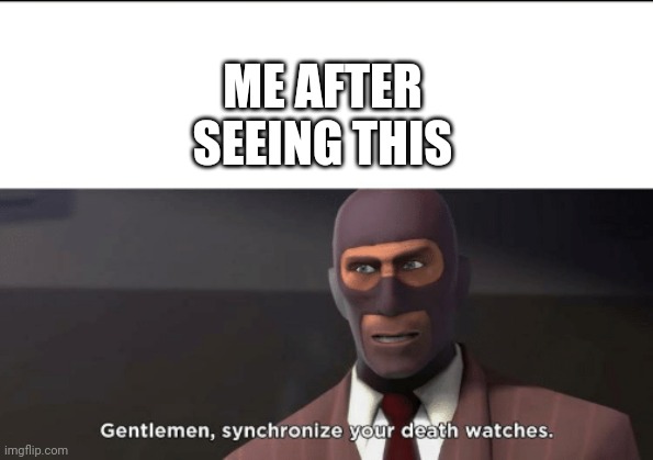 gentlemen, synchronize your death watches | ME AFTER SEEING THIS | image tagged in gentlemen synchronize your death watches | made w/ Imgflip meme maker