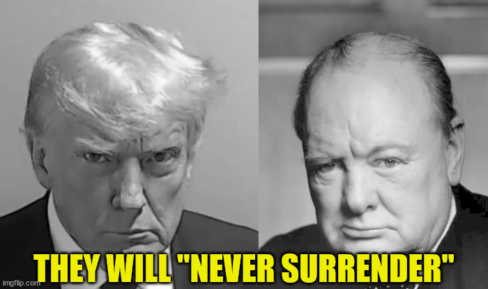 They will never surrender | THEY WILL "NEVER SURRENDER" | image tagged in donald trump,american,hero | made w/ Imgflip meme maker