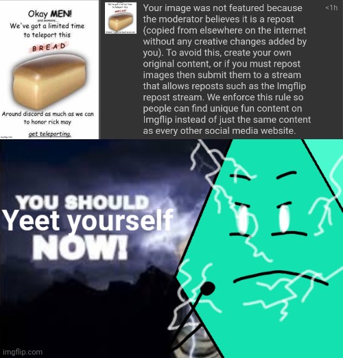 image tagged in you should yeet yourself now | made w/ Imgflip meme maker