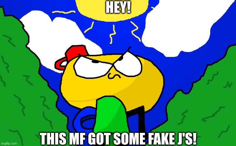 Hey! !his mf got them J's (Mugman edition) | image tagged in hey his mf got them j's mugman edition | made w/ Imgflip meme maker