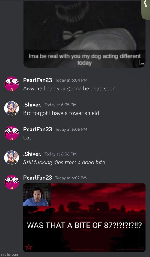 Totally normal conversation between shiver and I | made w/ Imgflip meme maker