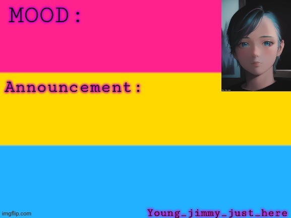 High Quality Young-jimmy-just-here Announcement temp. Blank Meme Template