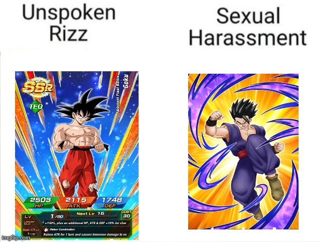 Unspoken Rizz vs sexual harassment | image tagged in unspoken rizz vs sexual harassment | made w/ Imgflip meme maker