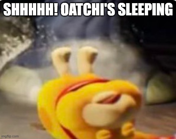 He needs his rest | SHHHHH! OATCHI'S SLEEPING | image tagged in pikmin,gaming,wholesome,funny meme,meme | made w/ Imgflip meme maker