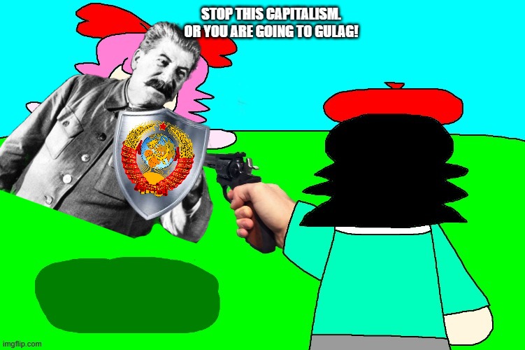STOP THIS CAPITALISM. OR YOU ARE GOING TO GULAG! | image tagged in stalin,joseph stalin,gulag | made w/ Imgflip meme maker