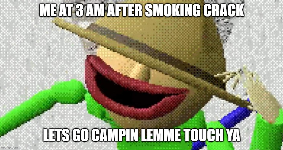 Campfire Willy | ME AT 3 AM AFTER SMOKING CRACK; LETS GO CAMPIN LEMME TOUCH YA | image tagged in campfire willy,camping,memes,funny memes | made w/ Imgflip meme maker