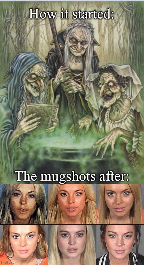 Lady Macbeth | How it started:; The mugshots after: | image tagged in macbeth witches,lady,macbeth,knife | made w/ Imgflip meme maker