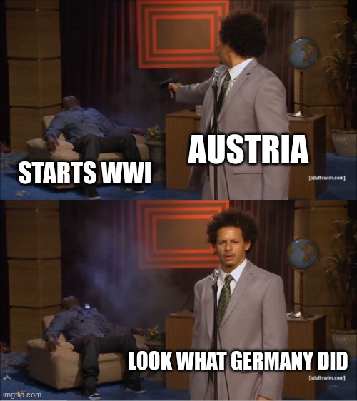 Germany | AUSTRIA; STARTS WWI; LOOK WHAT GERMANY DID | image tagged in memes | made w/ Imgflip meme maker