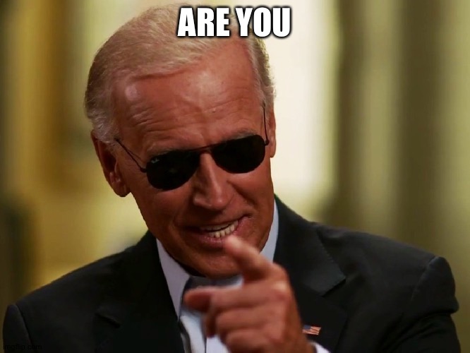 Are you cool | ARE YOU | image tagged in cool joe biden,you | made w/ Imgflip meme maker