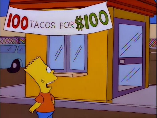 100 tacos Blank Meme Template