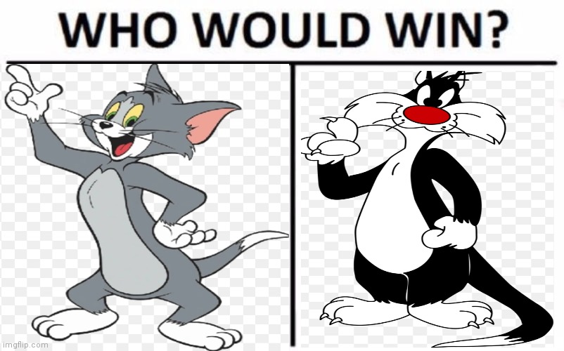 Tom cat vs Sylvester the cat | image tagged in memes,who would win,tom vs sylvester the cat,cartoon battles,tom cat,sylvester the cat | made w/ Imgflip meme maker