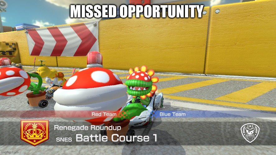 Seriously, missed opportunity | MISSED OPPORTUNITY | image tagged in nintendo,mario kart | made w/ Imgflip meme maker