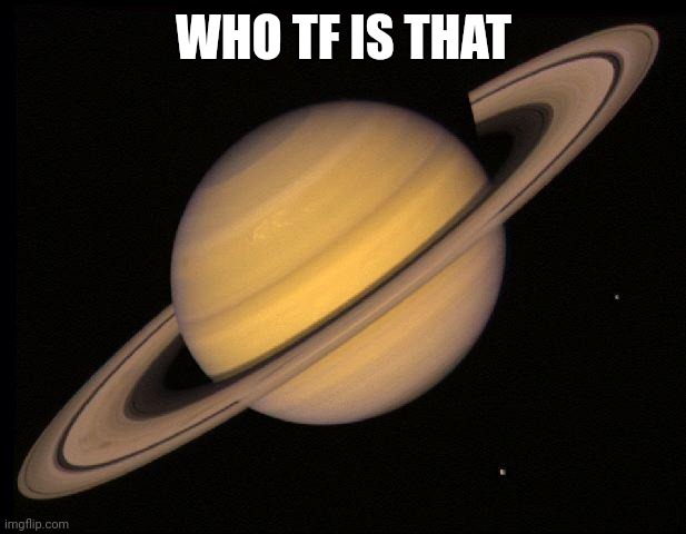 Saturn | WHO TF IS THAT | image tagged in saturn | made w/ Imgflip meme maker