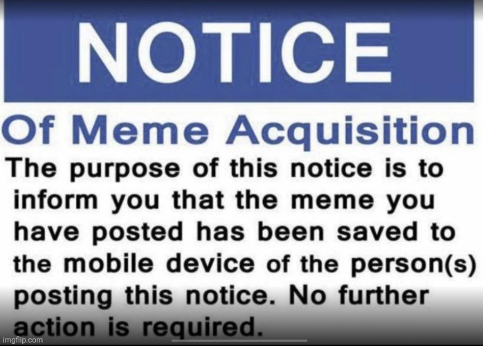 Notice of Meme Accusation | image tagged in notice of meme accusation | made w/ Imgflip meme maker