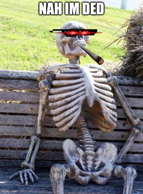 Waiting Skeleton Meme | NAH IM DED | image tagged in memes,waiting skeleton | made w/ Imgflip meme maker