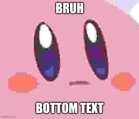 Blank Kirby Face | BRUH BOTTOM TEXT | image tagged in blank kirby face | made w/ Imgflip meme maker