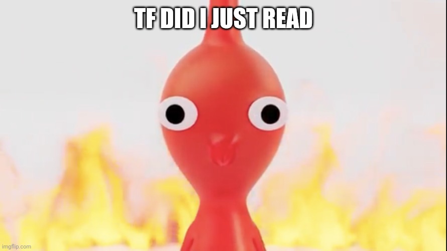 Red pikmin | TF DID I JUST READ | image tagged in red pikmin | made w/ Imgflip meme maker