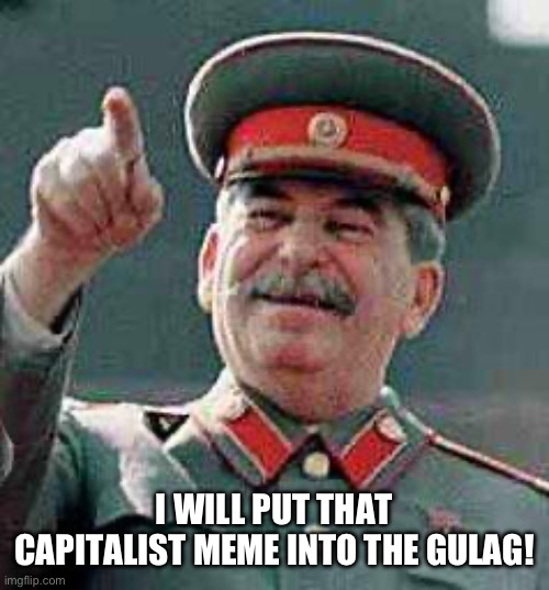 Stalin says | I WILL PUT THAT CAPITALIST MEME INTO THE GULAG! | image tagged in stalin says | made w/ Imgflip meme maker
