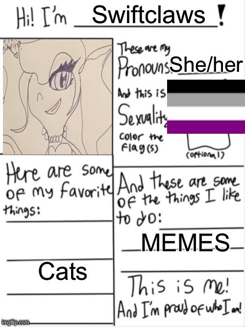 THIS IS ME | Swiftclaws; She/her; MEMES; Cats | image tagged in this is me | made w/ Imgflip meme maker
