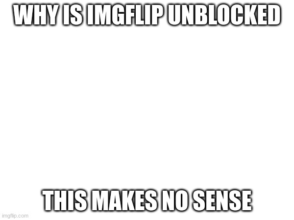 WHY IS IMGFLIP UNBLOCKED; THIS MAKES NO SENSE | made w/ Imgflip meme maker
