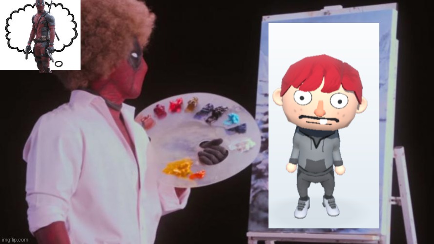 Bad | image tagged in deadpool bob ross,bad painting | made w/ Imgflip meme maker