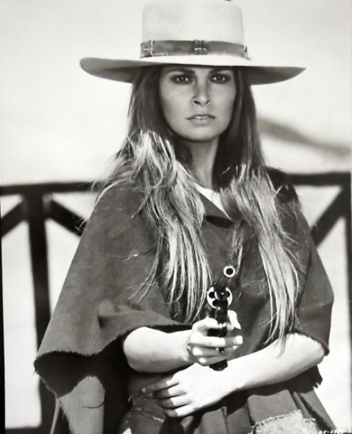 RAQUEL WELCH HANNIE CAULDER WITH PISTOL Blank Meme Template